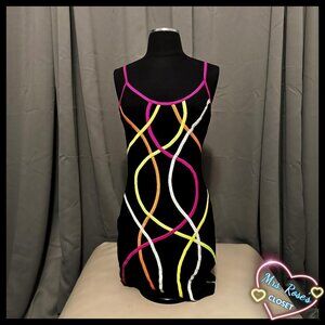 Espiral Neon Glow Mini Dress Size Large